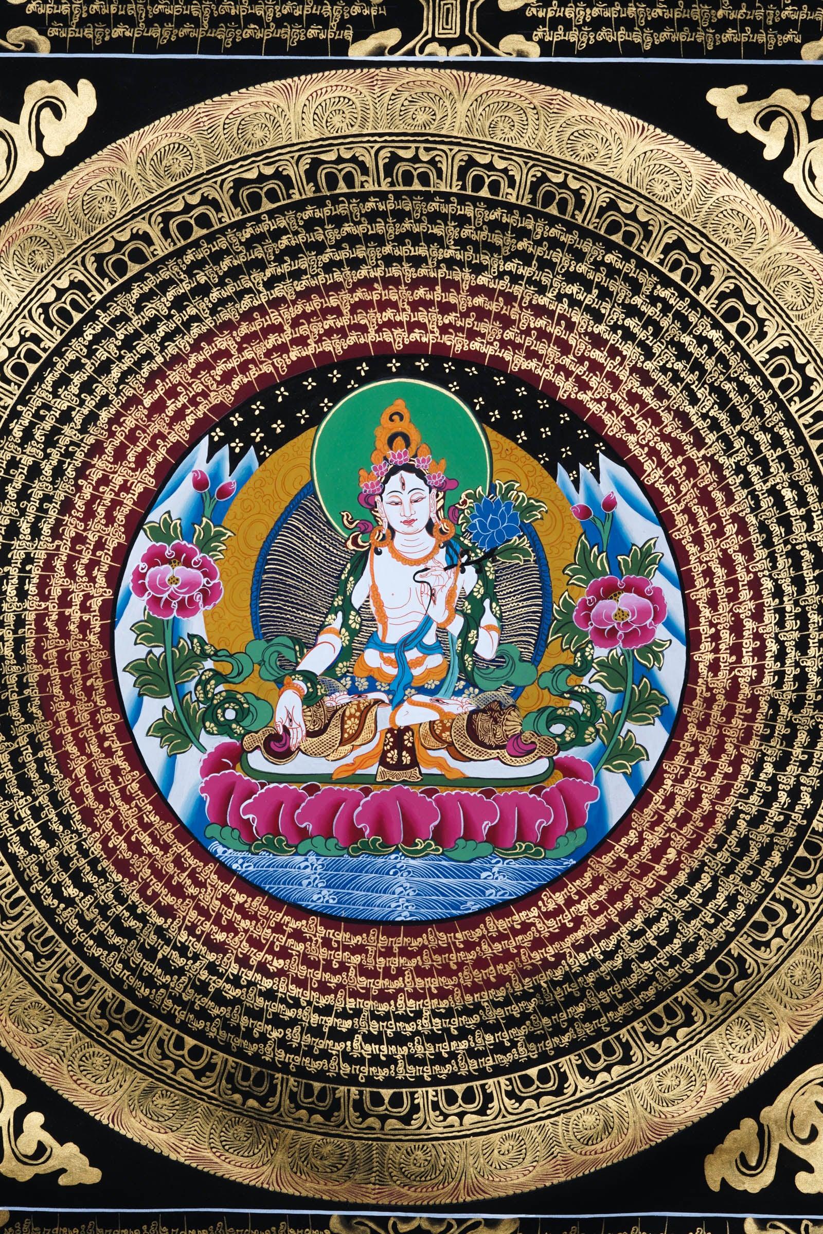 Vajrasattva Mandala Thangka - Best handpainted thangka painting - HimalayasShop 