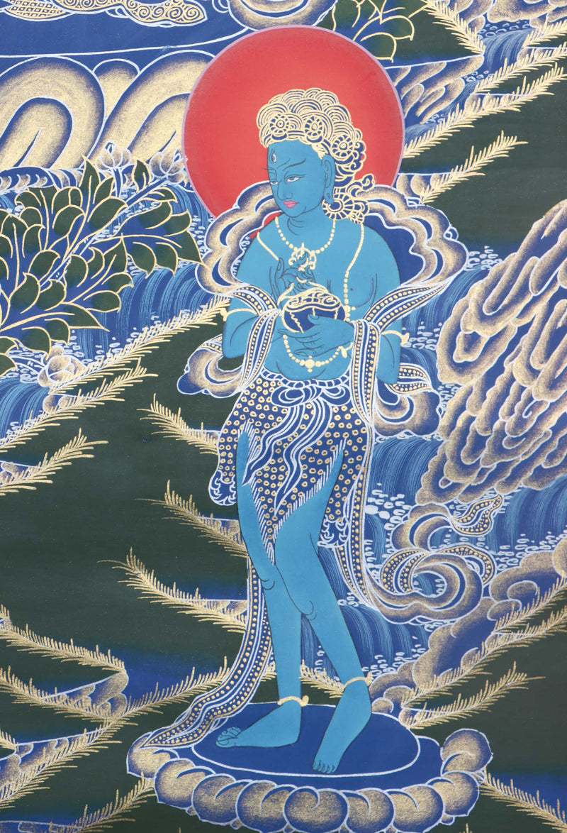 White Tara Thangka Painting - Painted by skillful artisan using only nature stone color - Himalayas Shop