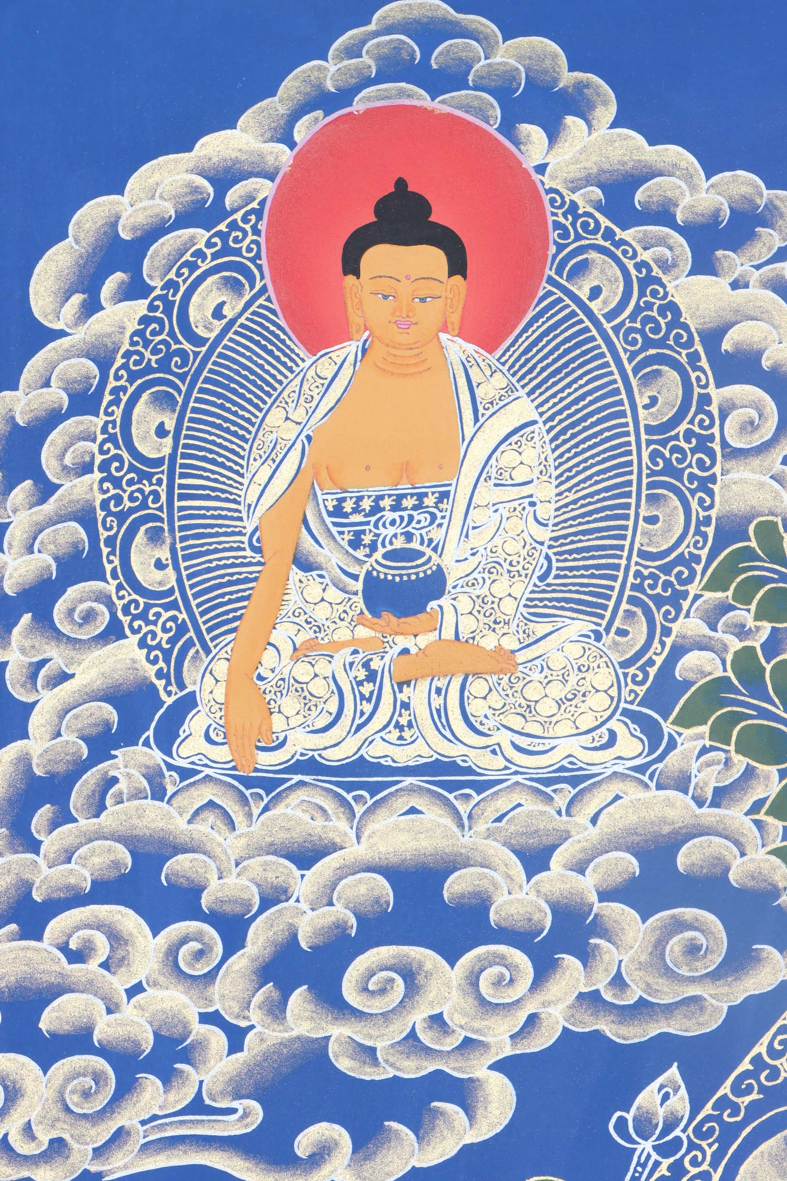 White Tara Thangka Painting - Painted by skillful artisan using only nature stone color - Himalayas Shop