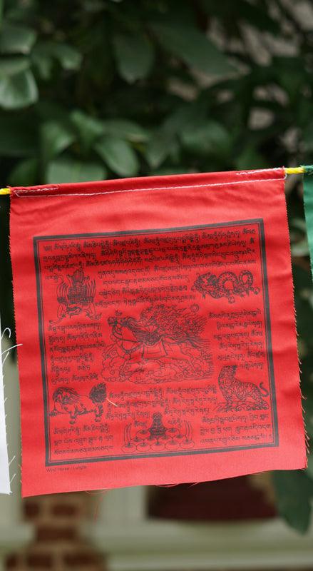 Red Wind horse prayer flag