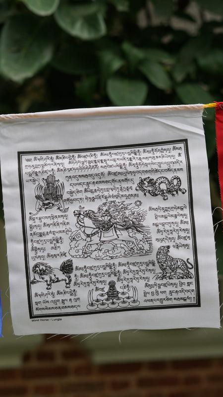 White Wind horse prayer flag