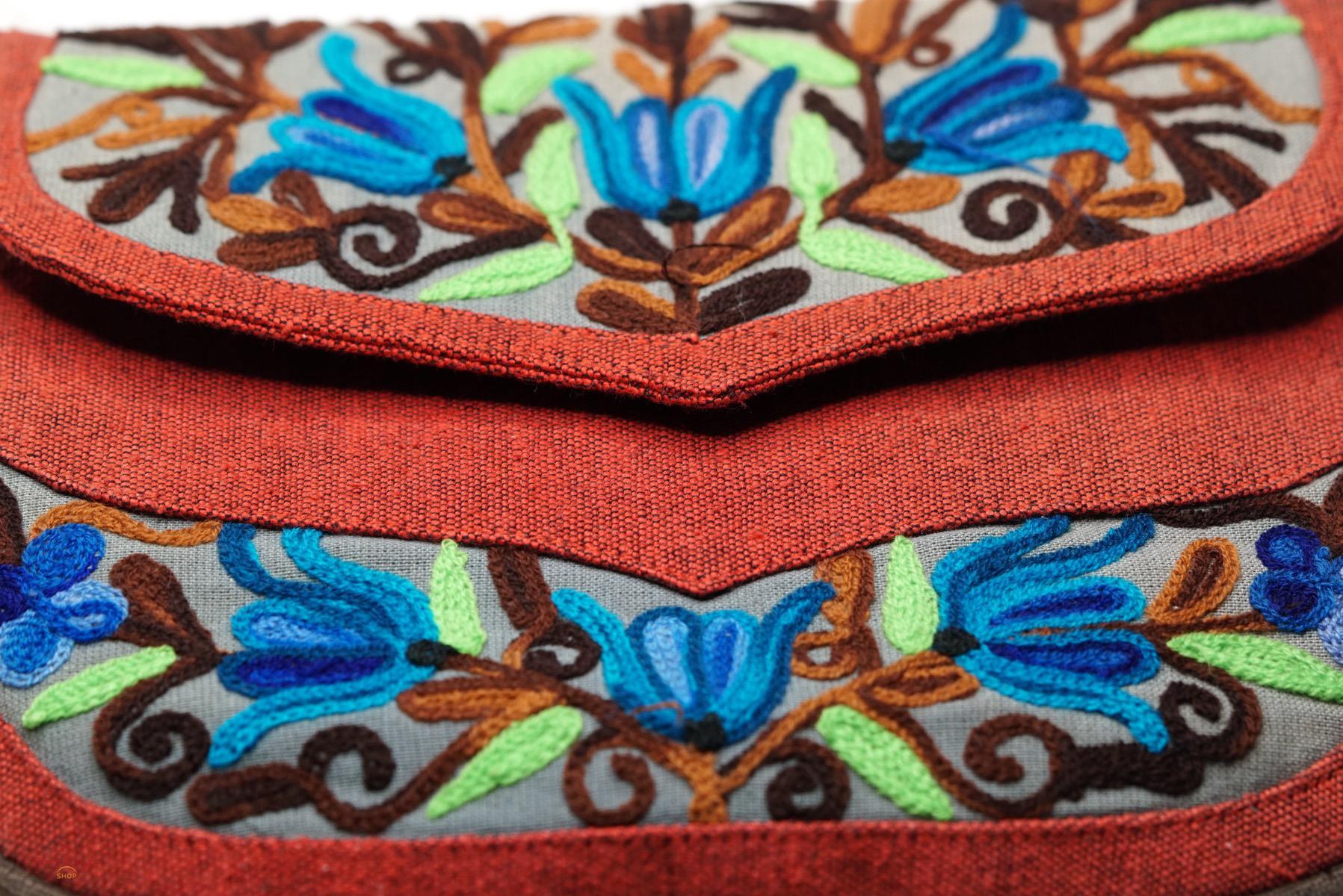A stylist women’s crossbody bag for everyday use, handmade and kashmiri embroidery design for boho style. 