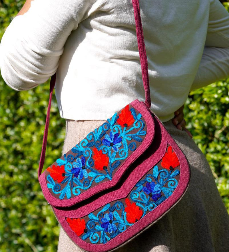 Unique style handmade cotton bag with hand embroidery, easy to carry and stylist design