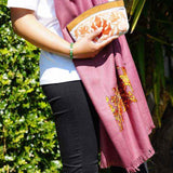A special women pouch very light weight, ideal as a makeup bag or everyday use hand purse.