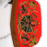 Women pouch purse with floral pattern, ultra-soft and lightweight. The pouch can be used as makeup bag or clutch that suit your style. Ethically made in Nepal.