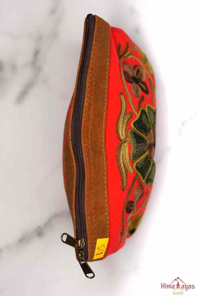 Women pouch purse with floral pattern, ultra-soft and lightweight. The pouch can be used as makeup bag or clutch that suit your style. Ethically made in Nepal.