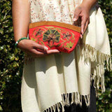 Women pouch purse with floral pattern, ultra-soft and lightweight. The pouch can be used as makeup bag or clutch that suit your style. Ethically made in Nepal.