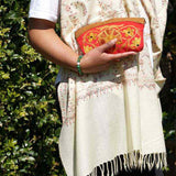 Women pouch purse with floral pattern, ultra-soft and lightweight. The pouch can be used as makeup bag or clutch that suit your style. Ethically made in Nepal.
