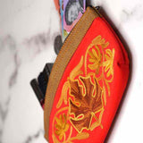 A special women pouch very light weight, ideal as a makeup bag or everyday use hand purse.