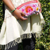 Women pouch purse with floral pattern, ultra-soft and lightweight. The pouch can be used as makeup bag or clutch that suit your style. Ethically made in Nepal.