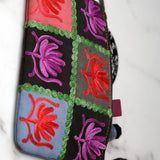 A stylist wristlet women purse for everyday use, handmade and kashmiri embroidery design for boho style. 