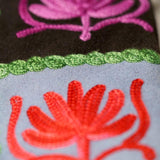 A stylist wristlet women purse for everyday use, handmade and kashmiri embroidery design for boho style. 