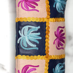 A stylist wristlet women purse for everyday use, handmade and kashmiri embroidery design for boho style. 