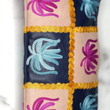 A stylist wristlet women purse for everyday use, handmade and kashmiri embroidery design for boho style. 