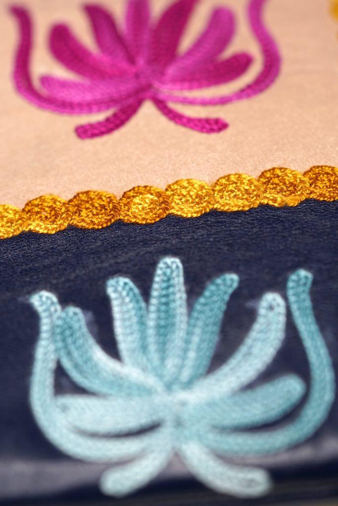 A stylist wristlet women purse for everyday use, handmade and kashmiri embroidery design for boho style. 