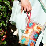 A stylist wristlet women purse for everyday use, handmade and kashmiri embroidery design for boho style. 