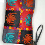 A stylist wristlet women purse for everyday use, handmade and kashmiri embroidery design for boho style. 