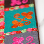 Fair trade womens purse with kashmiri design hand embroidery colorful purse.