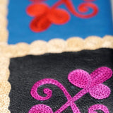 Fair trade womens purse with kashmiri design hand embroidery colorful purse.