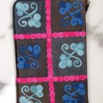 Fair trade womens purse with kashmiri design hand embroidery colorful purse.