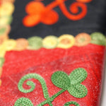 Fair trade womens purse with kashmiri design hand embroidery colorful purse.