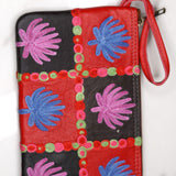 Fashionable style purse is a stunning embroidered Kashmir wallet, with a gorgeous boho style design.