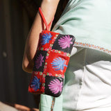 Fashionable style purse is a stunning embroidered Kashmir wallet, with a gorgeous boho style design.