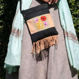 A unique style women's shoulder bag, crafted with beautiful cashmere floral embroidery to give it a chic stylish look..