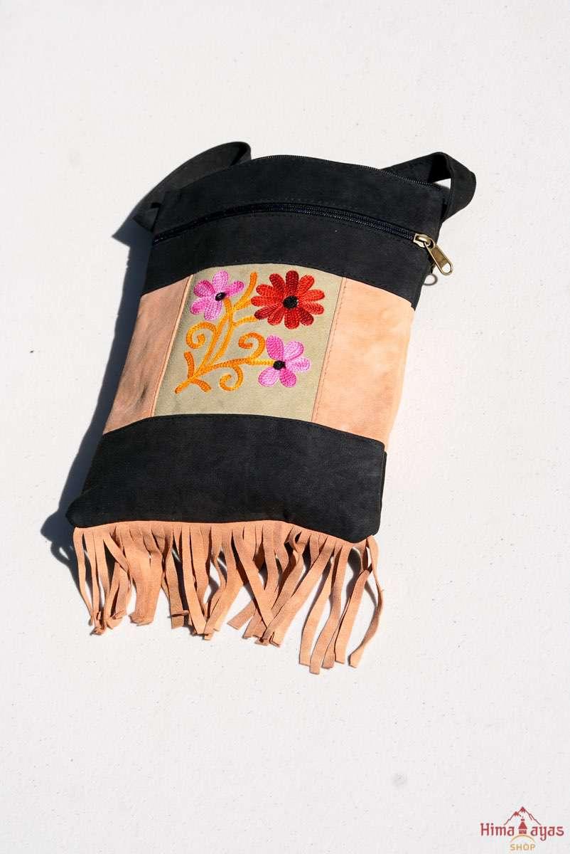 A unique style women's shoulder bag, crafted with beautiful cashmere floral embroidery to give it a chic stylish look..