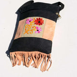 A unique style women's shoulder bag, crafted with beautiful cashmere floral embroidery to give it a chic stylish look..