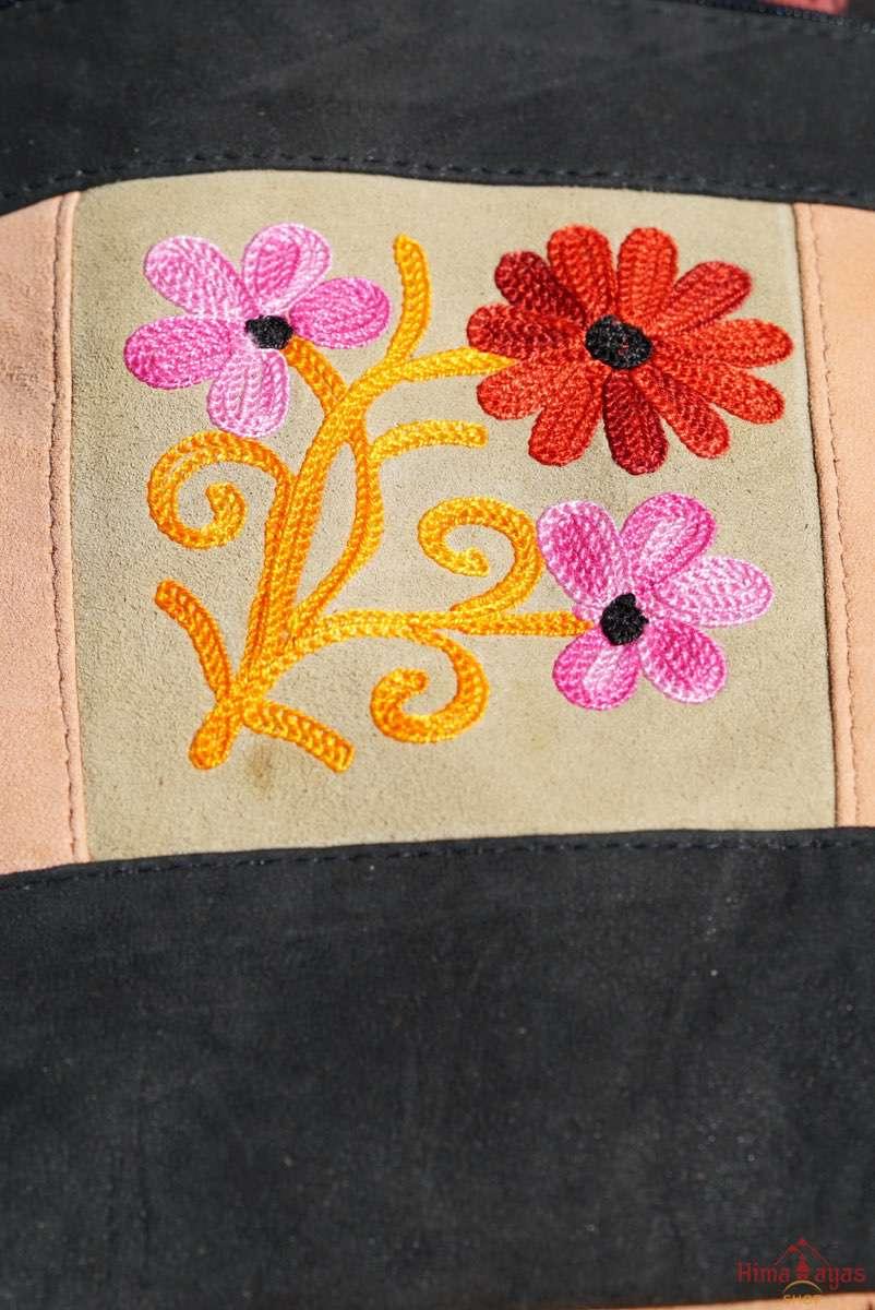 A unique style women's shoulder bag, crafted with beautiful cashmere floral embroidery to give it a chic stylish look..