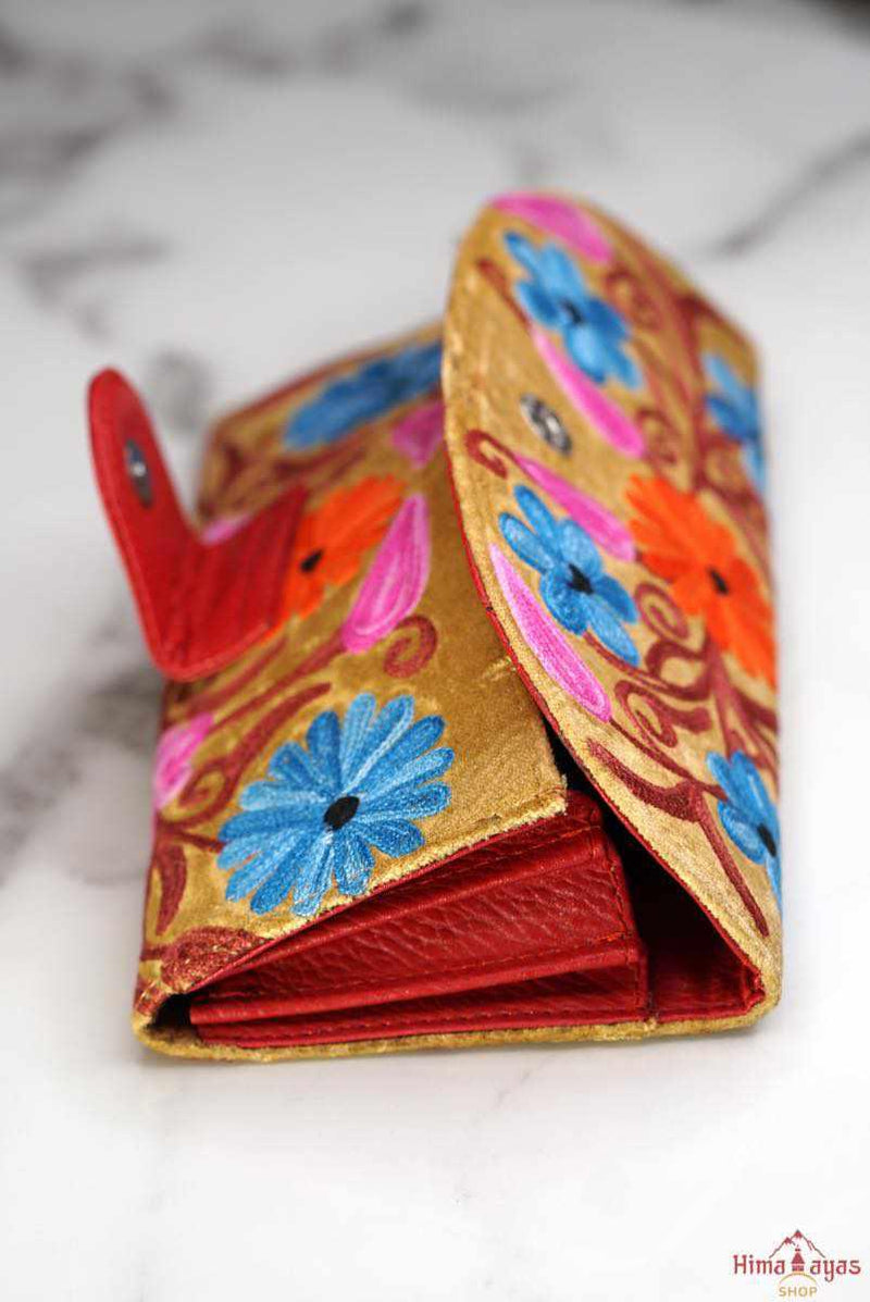 The perfect clutch, engraved and floral cashmere embroidered wallet for women that suits your style!