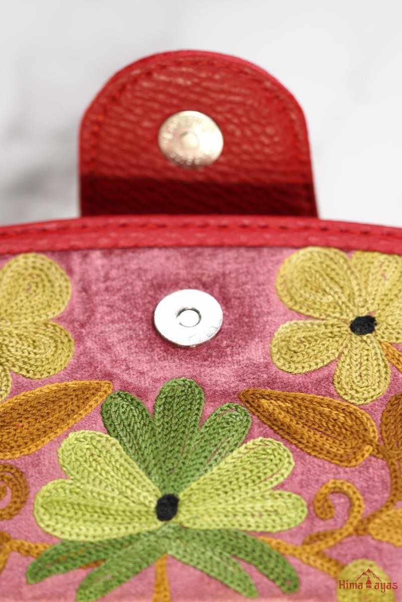 A unique hand-woven women's wallet with beautiful floral cashmere design, a perfect purse to carry all your travel essentials.