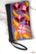 Beautiful flower pattern woman's purse that features a wristlet and secure zip top closure.