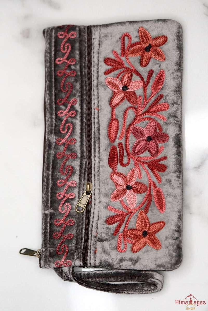 A stylist wristlet women purse for everyday use, handmade with kashmiri embroidery design for chic style. 