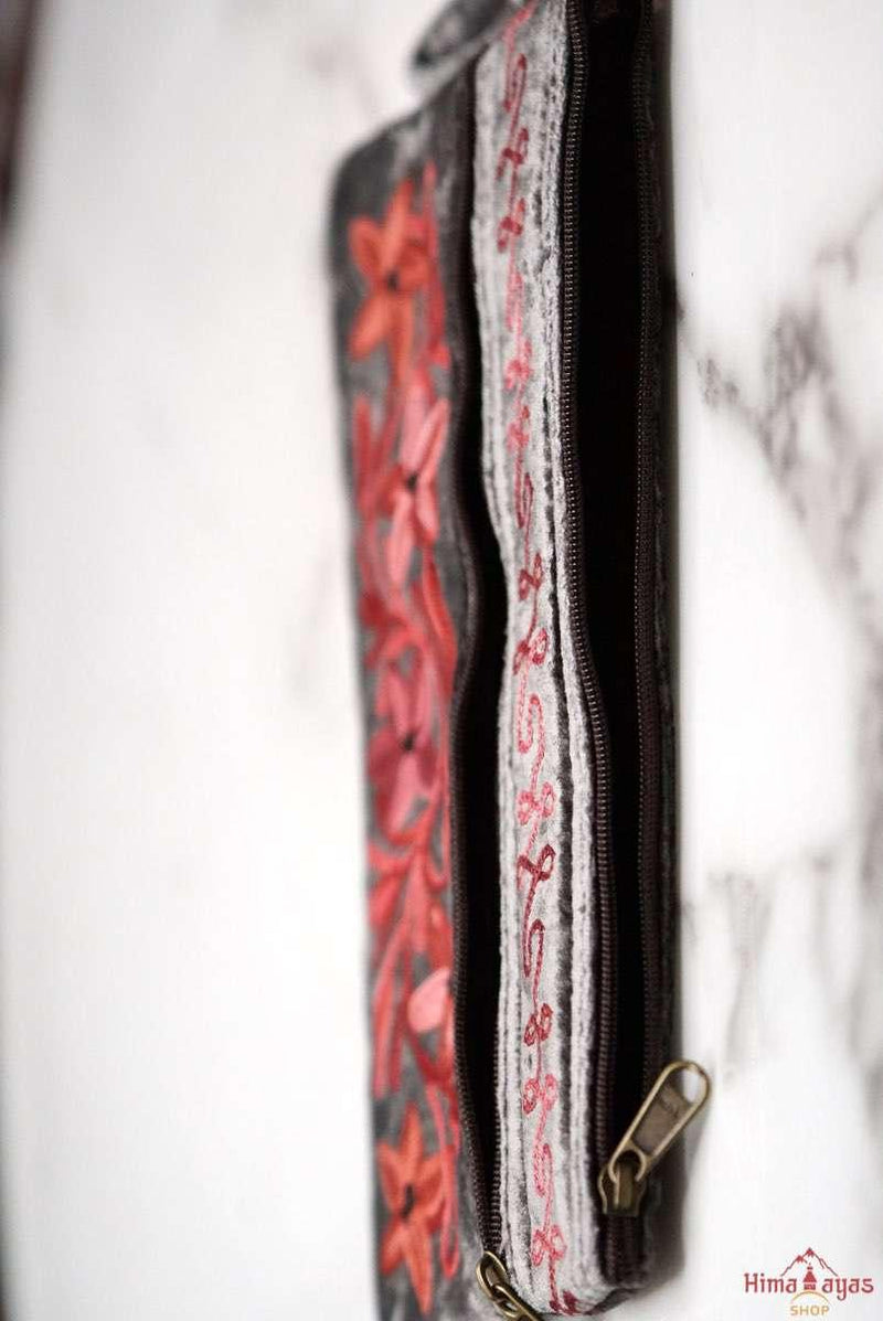A stylist wristlet women purse for everyday use, handmade with kashmiri embroidery design for chic style. 
