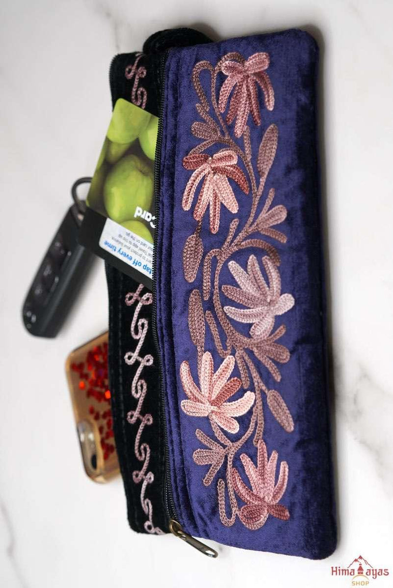 A stylist wristlet women purse for everyday use, handmade with kashmiri embroidery design for chic style. 