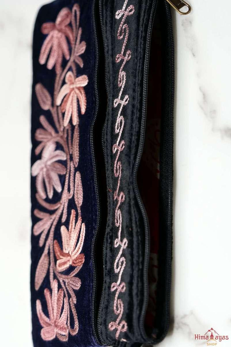 A stylist wristlet women purse for everyday use, handmade with kashmiri embroidery design for chic style. 