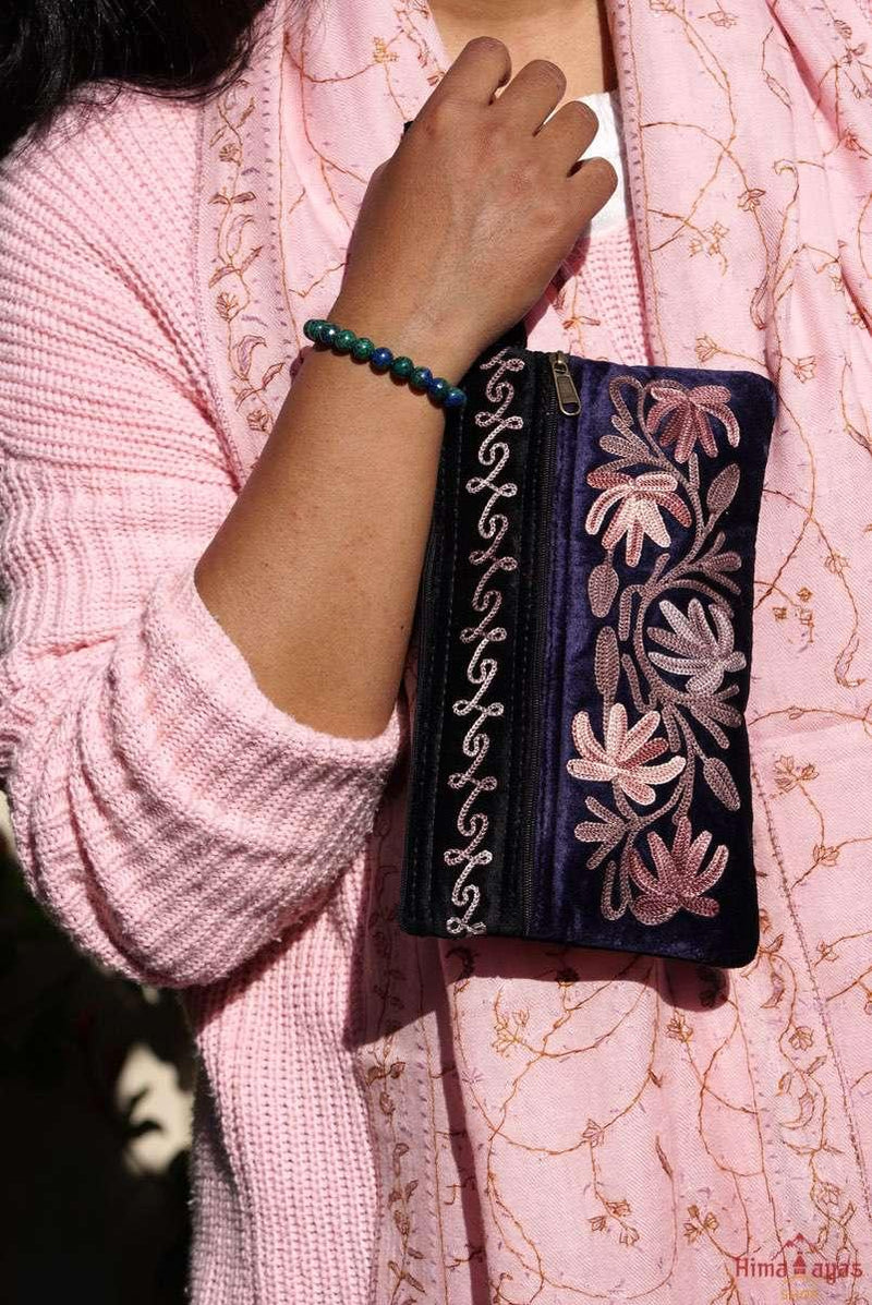 Navy Blue Wristlet Purse - Himalayas Shop