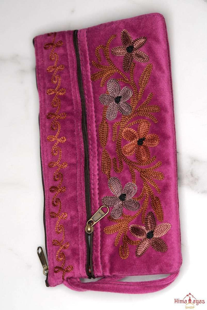 A stylist wristlet women purse for everyday use, handmade with kashmiri embroidery design for chic style. 