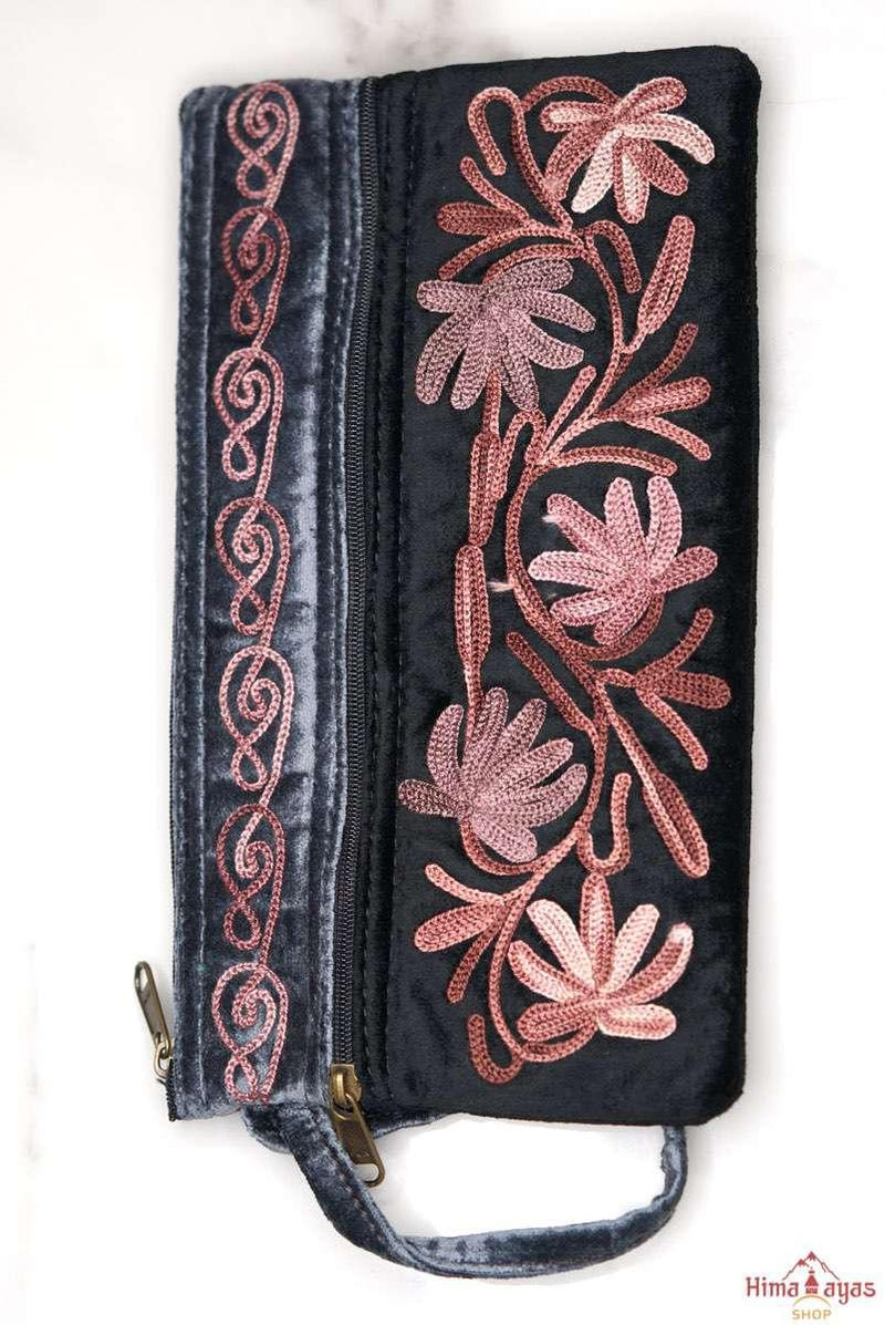 A stylist wristlet women purse for everyday use, handmade with kashmiri embroidery design for chic style. 