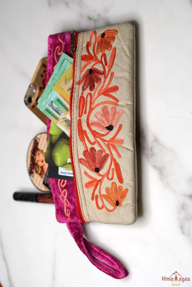 Beautiful handmade women's purse with Kashmiri embroidery