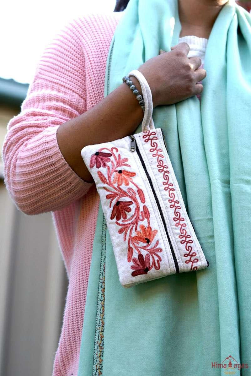 Unique style women purse with floral hand-embroidery, easy to carry and stylist design