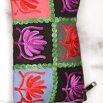 A stylist wristlet women purse for everyday use, handmade and kashmiri embroidery design for boho style. 