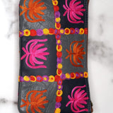A stylist wristlet women purse for everyday use, handmade and kashmiri embroidery design for boho style. 