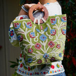 A stylist women’s Tote bag for everyday use, handmade and kashmiri embroidery design for boho style. 