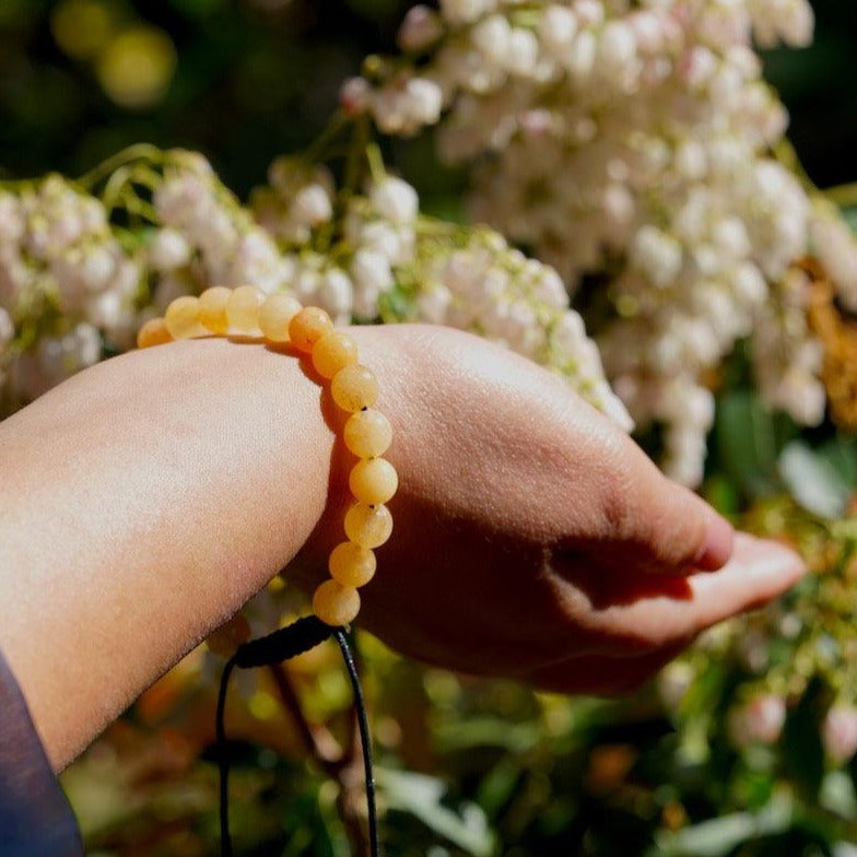 Yellow Quartz Bracelet  being worn 