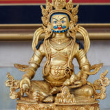 Zambala or Jambhala gold plated statue for meditation and altar room.  Handmade high quality statue from Nepal