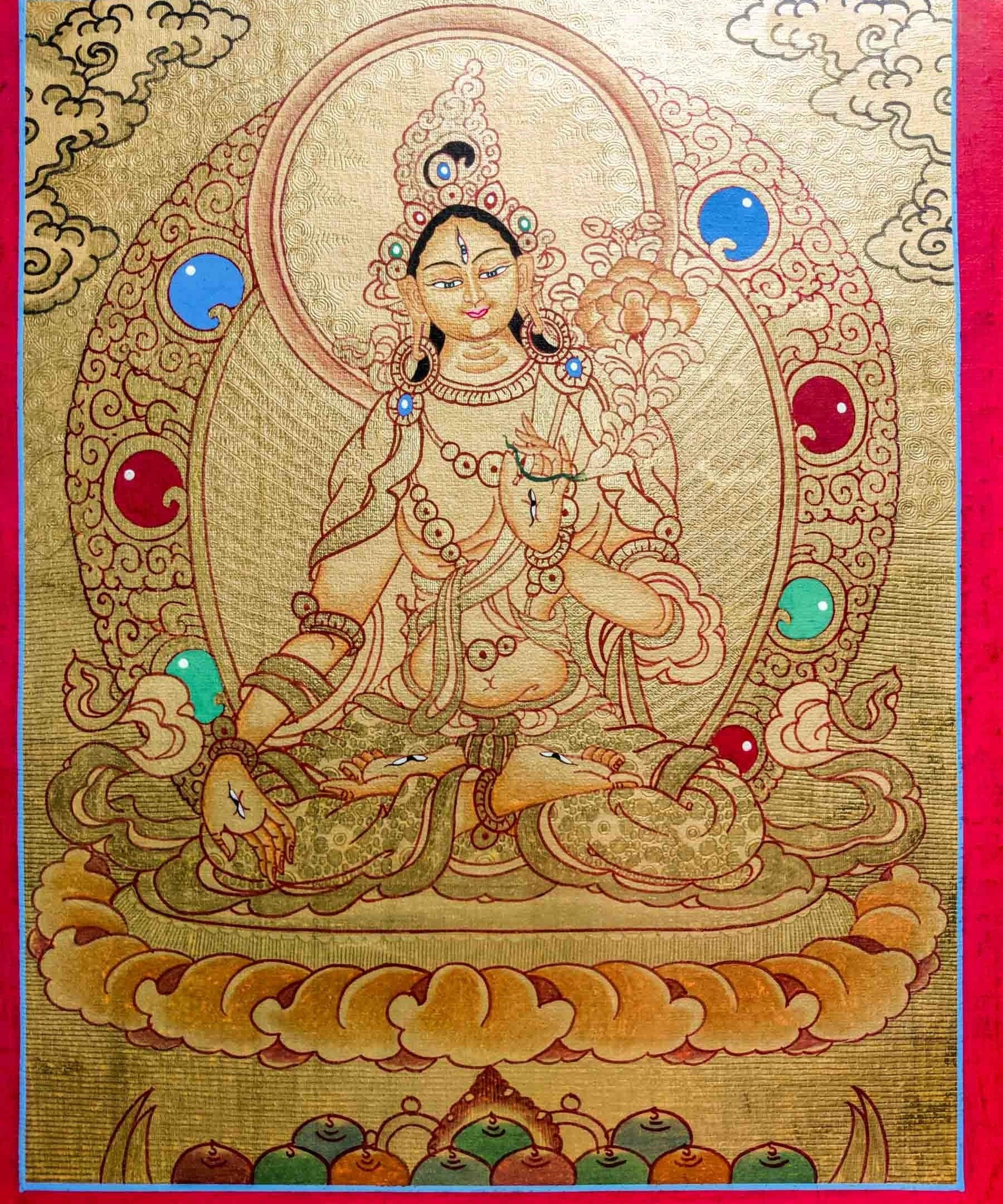 Authentic Handmade White Tara Thangka