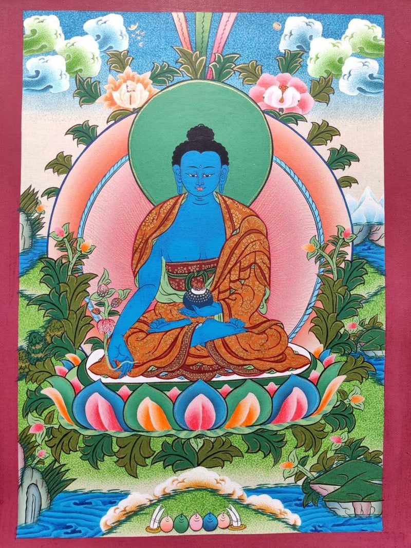 Thangka Art of Medicine Buddha - Himalayas Shop